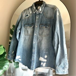 Zara Men’s Destructed Jean Jacket